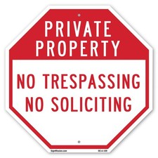 Private Property No Trespassing N Octagon Sign Weather Resistant Made in the USA