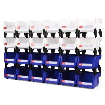 Plastic Storage Bins 24 Packs, Space-Saving Stackable Parts Bins for Garage,T...