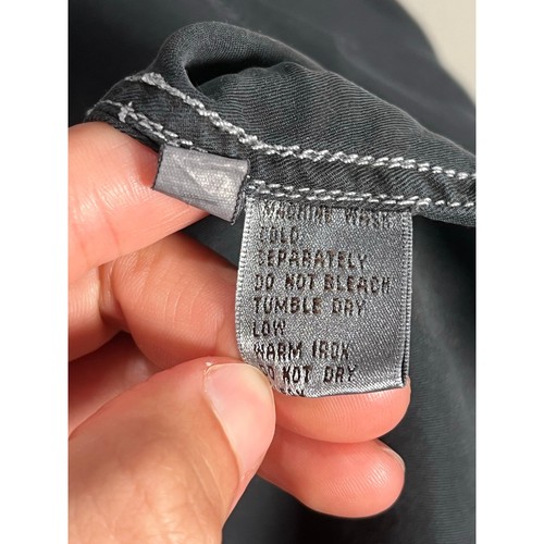 Camisa Ryan Michael Para Hombres M Negra Manga Larga Perla A Presión Seda Algodón Trabajo Occidental - Imagen 9 de 13