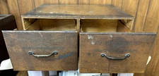 OBO Rare VTG Bradner Smith & Company Chicago IL Oak Wood Double Drawer