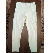 Fabletics PureLuxe Ivory Cream High Waisted Leggings Women's Medium Athletic