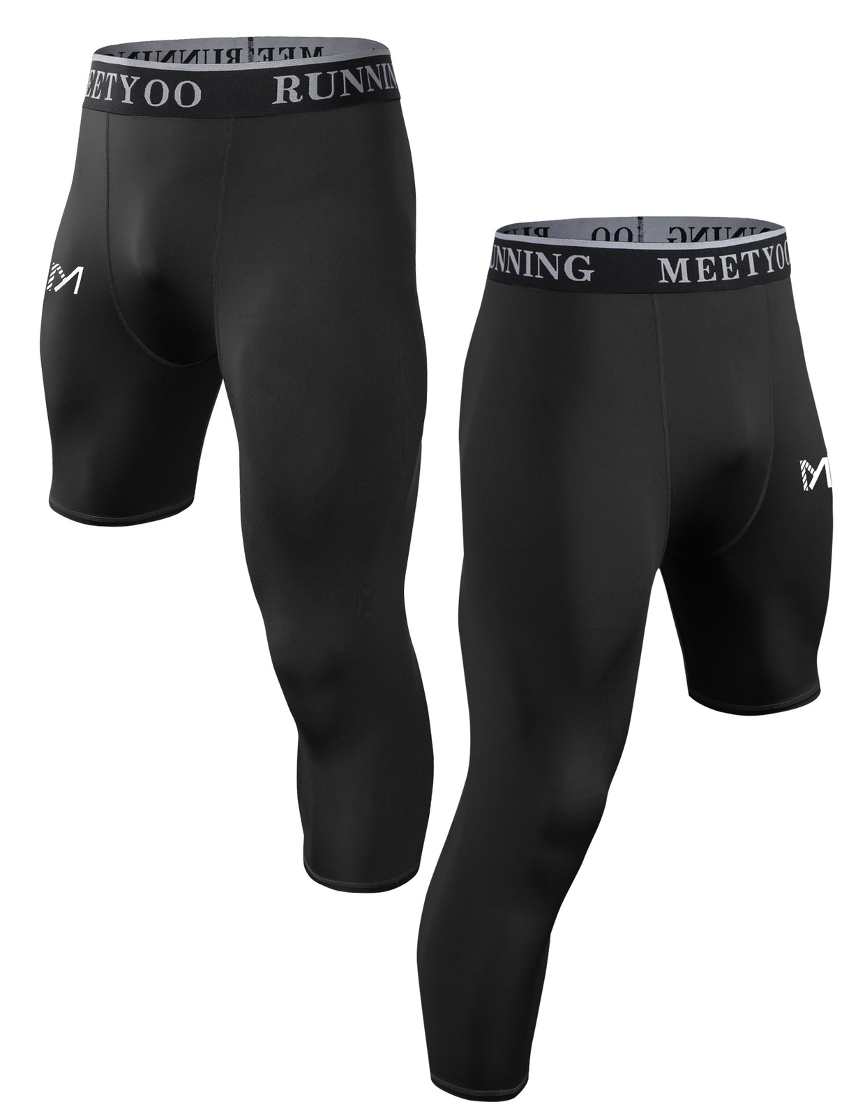 One Leg Compression Tights 3/4 Length Basketball Single Leg Long Pants Quick Dry