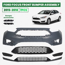 Front Bumper Cover Assembly Grill Kit For 2015-2018 Ford Focus Wfog Light Bezel Front Bumper Cover Assembly Grill Kit For 2015-2018 Ford Focus Wfog Light Bezel