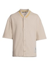 Jacquemus La Chemise Baseball Oversized Shirt TAN SIZE SMALL