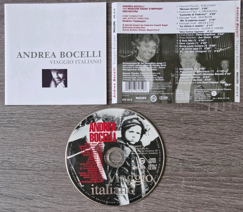 Andrea Bocelli : Viaggio Italiano CD ALBUM (NO JEWEL CASE) EXCELLENT CONDITION - Image 1 of 1