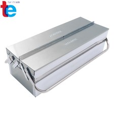 Folding Toolbox 21-in 2-tier 3-tray Stainless Steel Tool Box For Warehouse