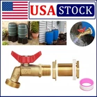 Brass Water Tank Rain Barrel Spigot Quarter Turn Ball Valve w/ Bulkhead Fitting.