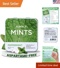 SIMPLY MINTS Natural Peppermint Breath Mints, 180 Pieces, Aspartame-Free,