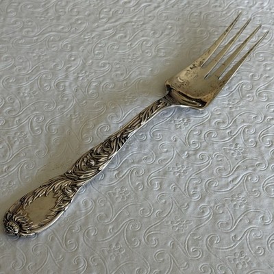 Chrysanthemum Cold Meat Fork Tiffany Sterling Silver No Monogram 8