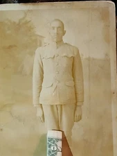 Antique African American* WW1 SOLDIER * STANDING PROUDLY 