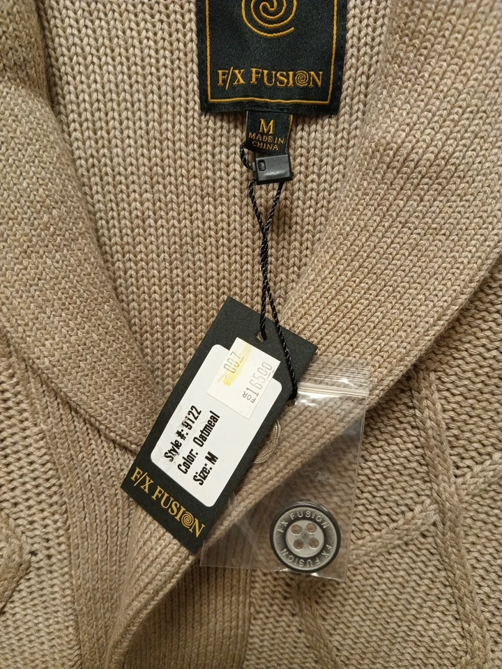 Suéter mediano F/X Fusion para hombre color avena B N W T regalo preppy Navidad Foto 3 de 4