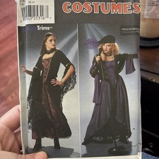 Simplicity Renaissance Medieval Maid Witch Gown Dress Costume Sz 10-12-14 Uncut