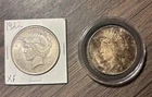 Two Peace Dollars, 1922 & 1923. Uncirculated Sharp Details And Wow Toning