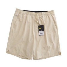 Bad Birdie Mens Sand Shell Active Shorts Elastic Waist Drawstring Medium Golf