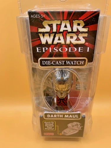 Star Wars Episode 1 Darth Maul Die-Cast Watch Collectible Silver Head NEW in Pkg