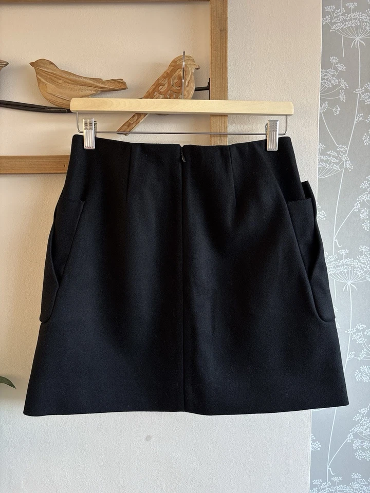 COS Wool & Cashmere Blend Black Pleated Pocket Skirt NEW Size 10 - Image 3 of 4