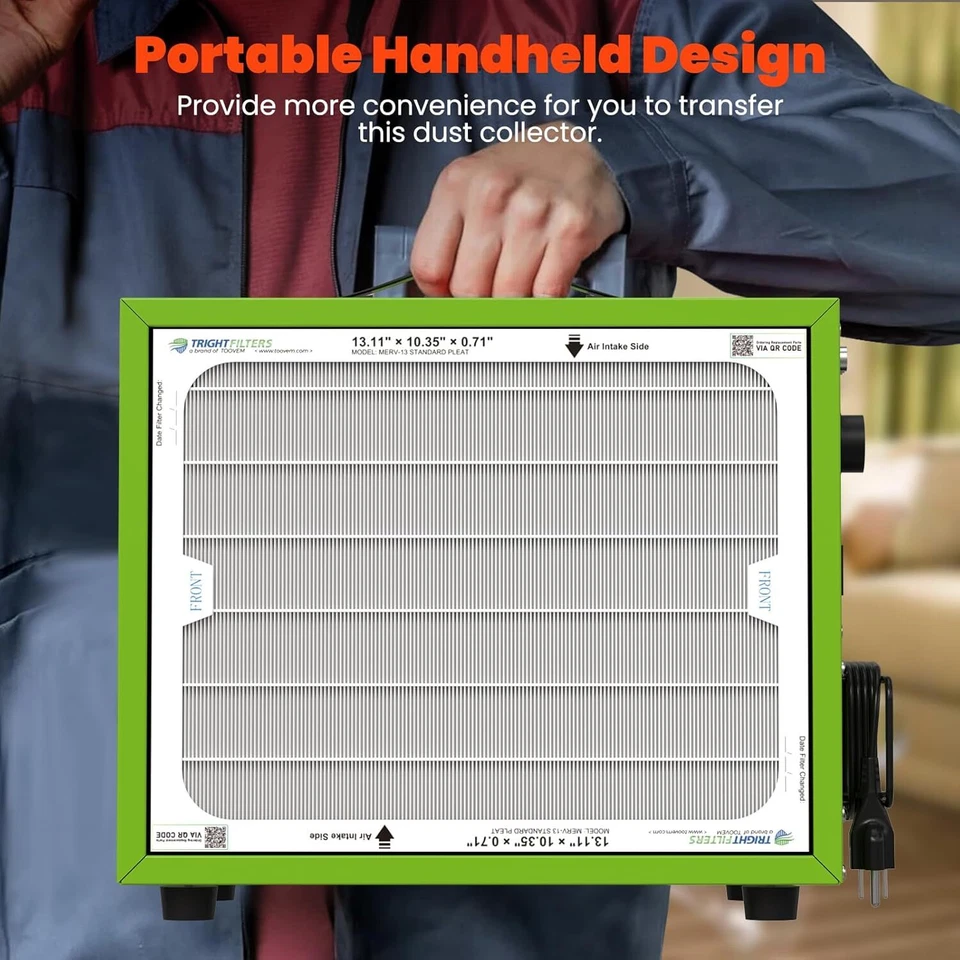 Colector de polvo de mesa Abestorm filtro de aire temporizador carpintería purificador de aire Foto 3 de 4