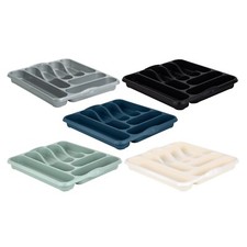 Large Cutlery Tray Kitchen Drawer Organiser 7 Compartments Spoon Fork Knives -UK