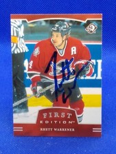 Rhett Warrener 2002-03 In The Game #166 PERSONAL AUTOGRAPH Buffalo Sabres