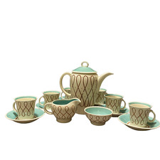 Vintage Green Susie Cooper Elegance Coffee Service For 6 c.1939