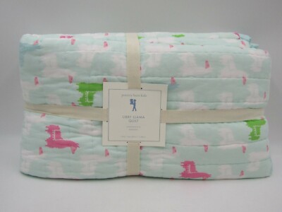 Pottery Barn Wholecloth Libby Llama Quilt Blue Multi Twin #9994Z