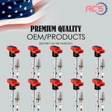10X OEM Ignition Coil +10X Iridium Spark plugs for Audi R8 S6 S8 5.2L V10 UF529