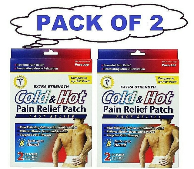 2X PureAid Cold & Hot Pain Relief Patch, Extra Strength, 2ct each eBay