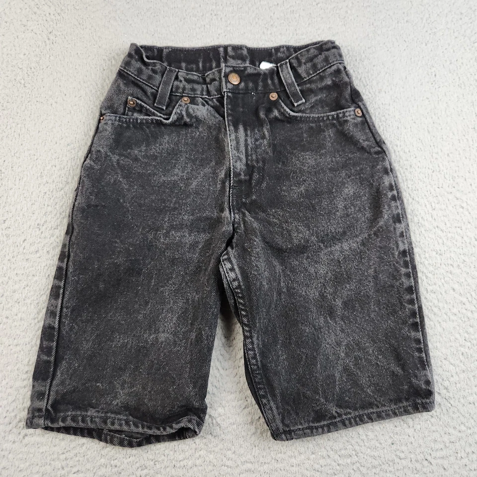 VTG 90s Little Levis Orange Tab Denim Jean Shorts Boys 11 Slim Knee Length Faded - Image 2 of 4