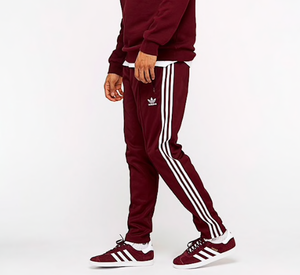 adidas burgundy track pants