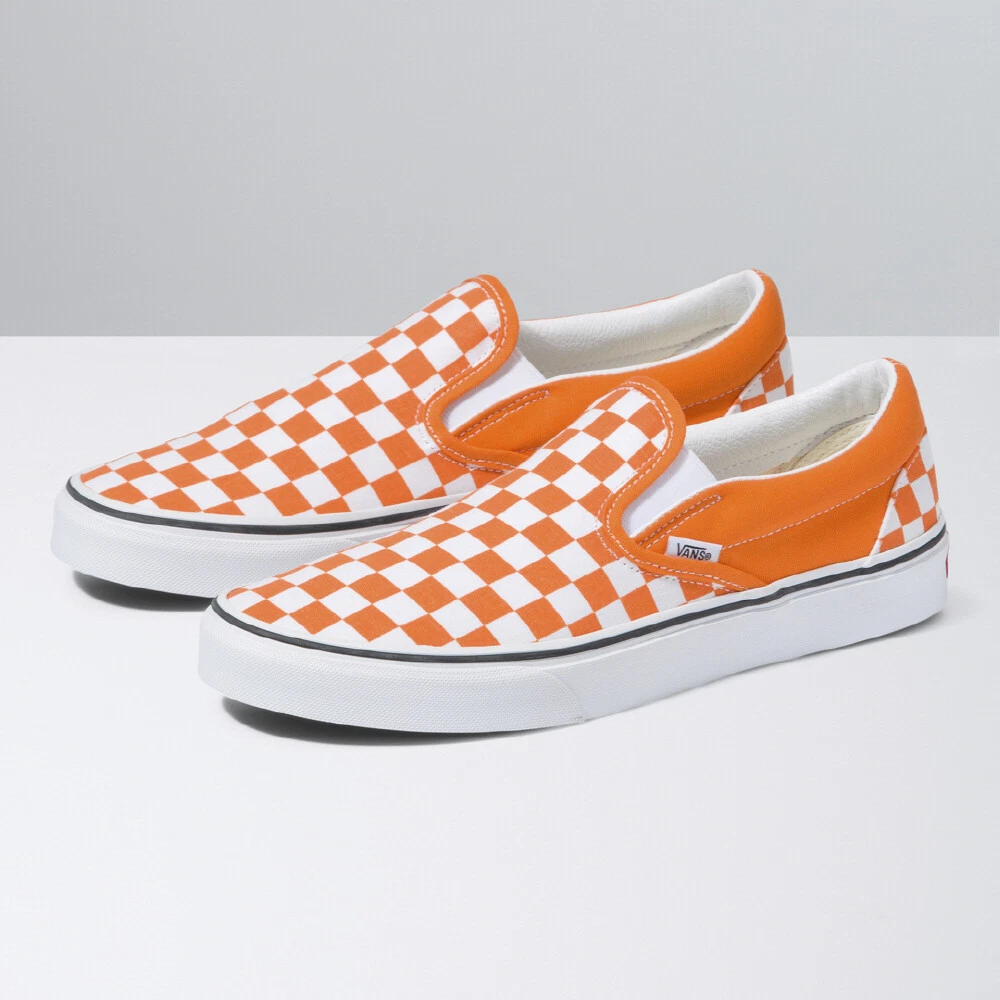 checkered orange vans