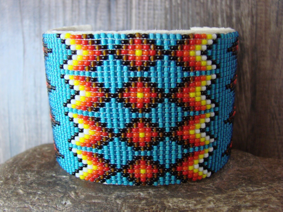 Navajo Indian Jewelry Hand Beaded Bracelet by Jackie Cleveland | eBay