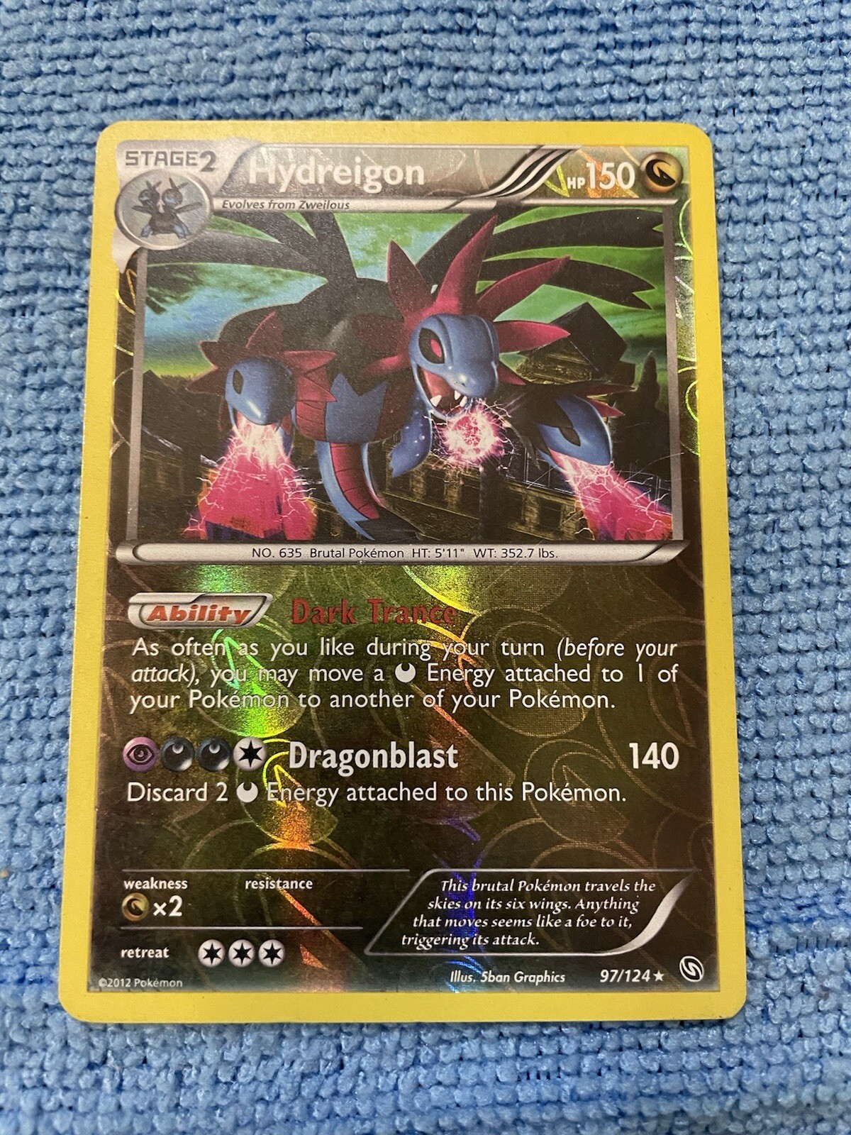 Pokemon - Hydreigon - Reverse Holo - 97/124 Dragons Exalted - Near Mint