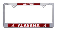 alabama alumni crimson tide college ncaa chrome license plate frame made in usa