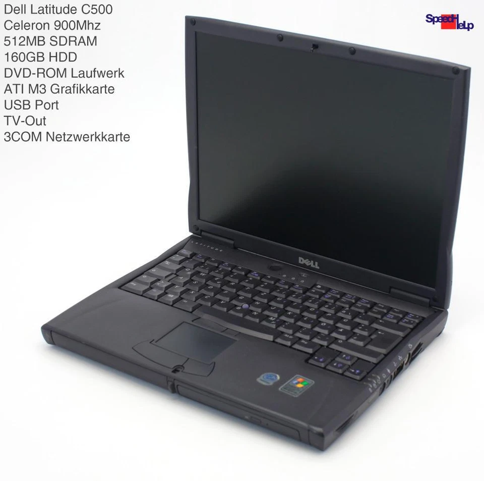 Dell Latitude C500 Notebook Laptop Windows 98 Parallel Lpt Celeron 900MHZ 512MB - Immagine 2 di 4