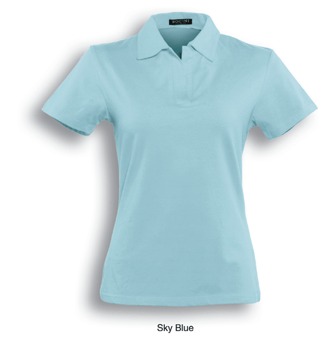 Ladies Womens Stretch Fitted 90% Cotton 10% Spandex Jersey Knit Casual Polo Tops - Bild 4 von 6