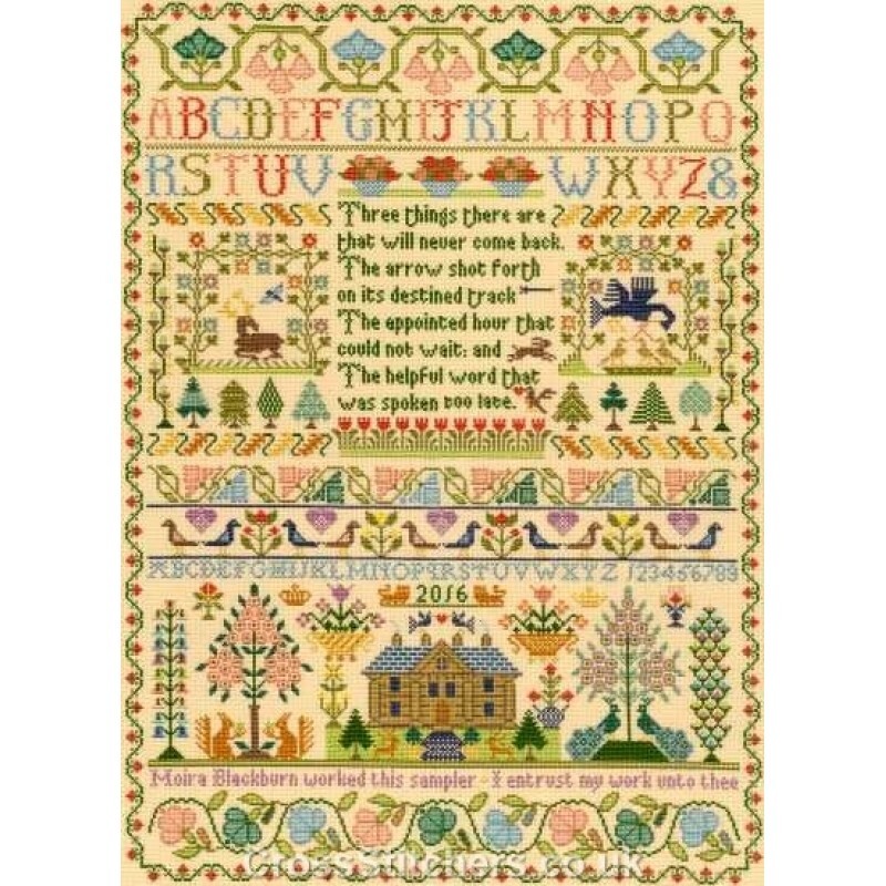 Three Things-Moira Blackburn Sampler Cross Stitch Kit from Bothy Threads