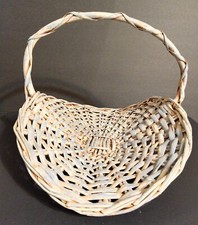 Large Wicker Flower Basket Granny Core Gathering Herbs Flowers Wicker Handle