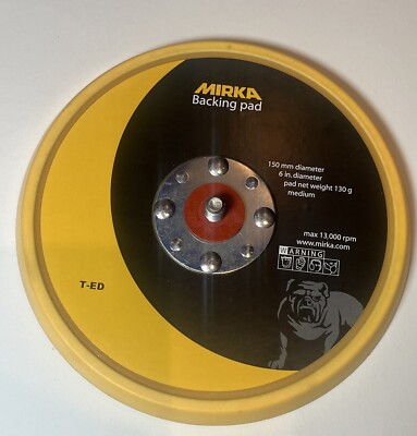 Mirka 6'' NO HOLES PSA Soft Vinyl Backup Backing Pad 5/16'' x 24Thread Automobile