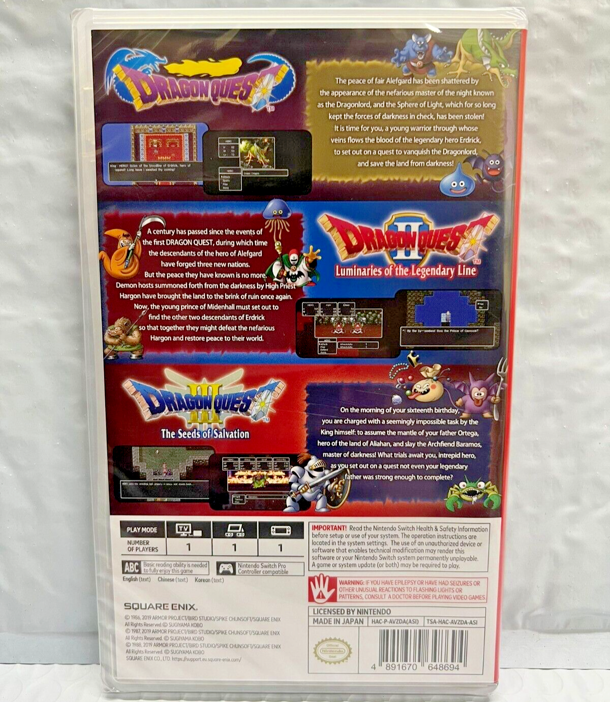 Dragon Quest I, II And III English Physical Edition (Switch