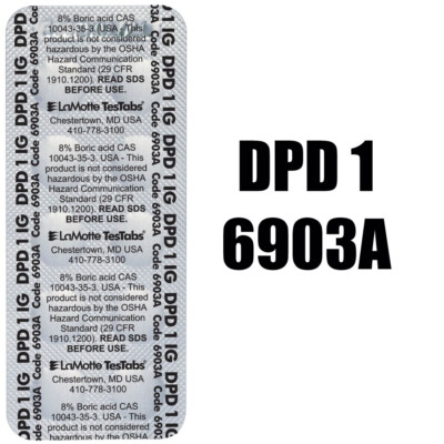 LaMotte DPD 1 Free Chlorine TesTabs 100/PK, 6903A-J, Color Q, Exp. 8/2027