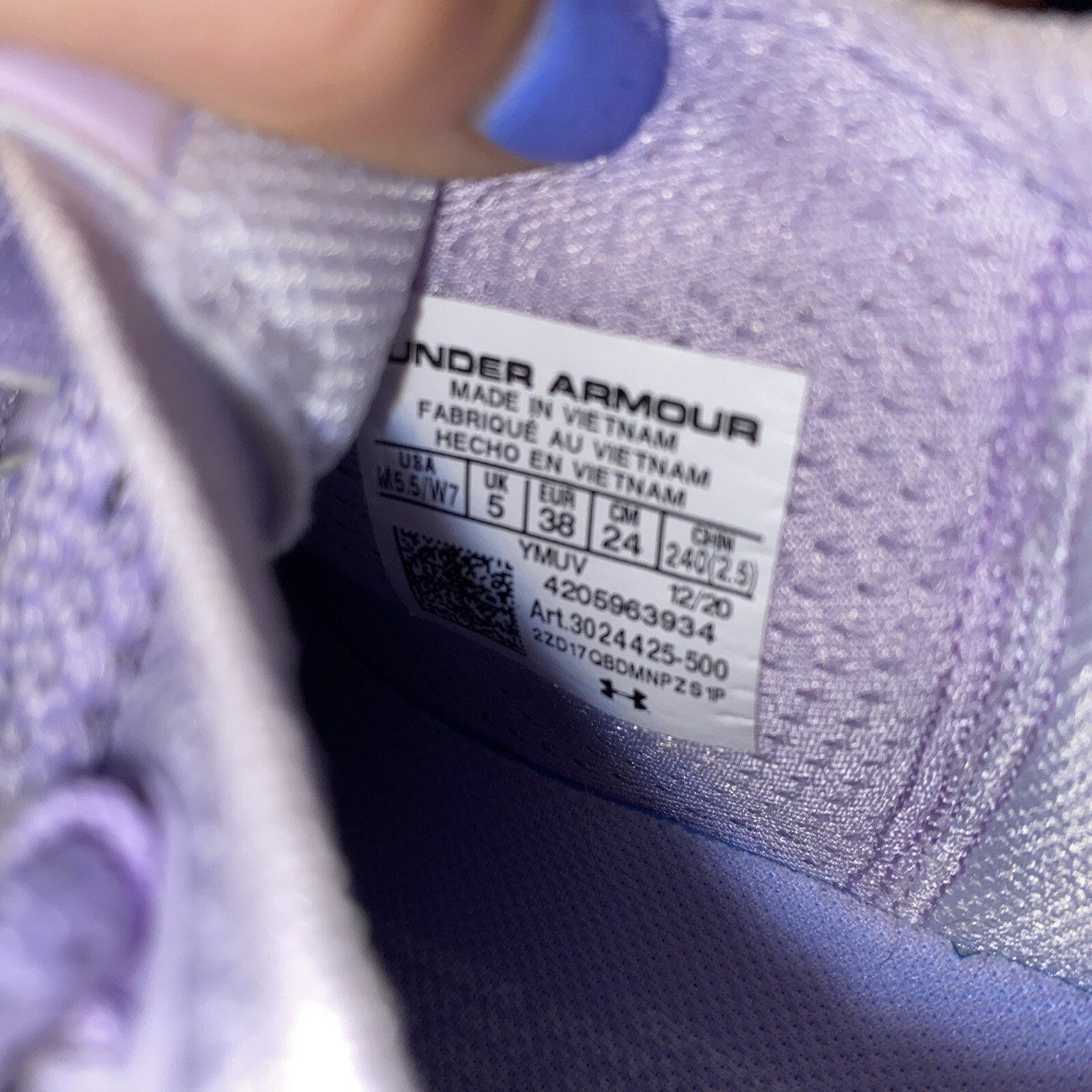 Under Armour Curry 8 Flow International Women's Day IWD Purple Womens 7 Shoes