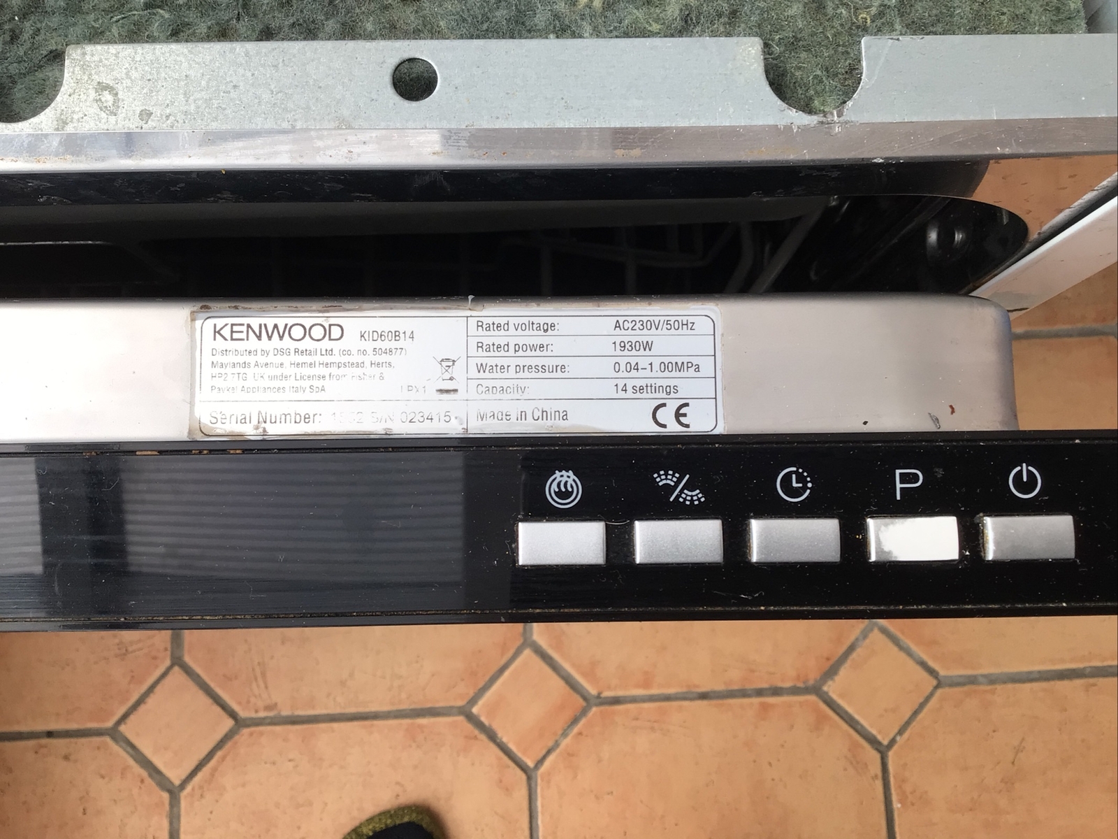 Kenwood Kid60b14 Fully Integrated Dishwasher (parts Or Repair) eBay