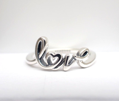 Authentic Pandora #193058C00-50 Handwritten Love Ring Size 5