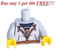 ☀️NEW LEGO Minifigure Minifig Torso Body Light Bluish Gray Sweater Hoodie 