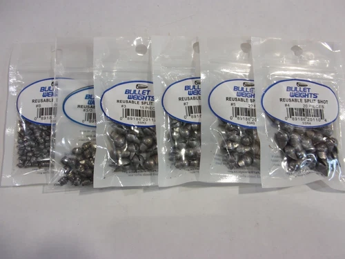 BULLET WEIGHTS Removable Split Shot  choose your size!  NIP