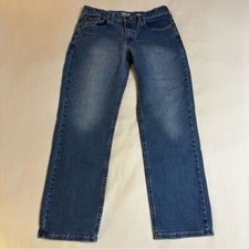 Urban Pipeline Ultimate Straight Fit Adjustable Waist Denim Blue Jeans 14 Husky