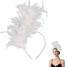 Feather Headband for Women Feather Fascinator Headband Cocktail Wedding Party...