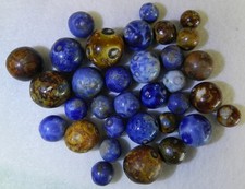  20938m Vintage Group of 30 German Handmade Bennington Marbles .42 to .81 Inches