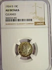 NGC AU Details 1924-D Mercury Dime