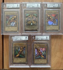 FULL EXODIA THE FORBIDDEN ONE SET - 2002 LEGEND OF BLUE EYES 1ST EDITION - BGS 9